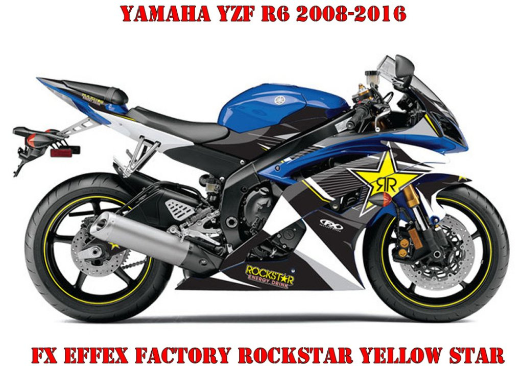 Beispiel Bild für die Farben, Rockstar Yellow Star für Yamaha YZF R6 2008-2016